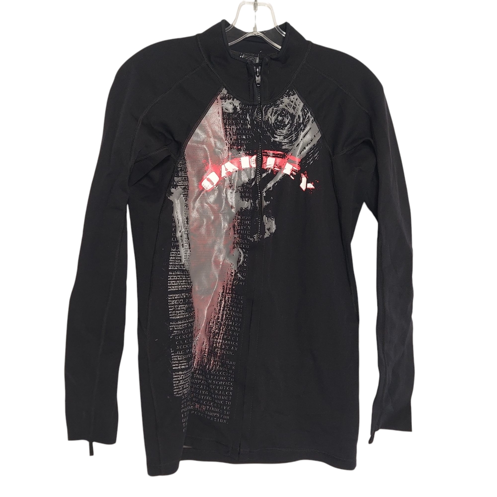 Oakley Black and Red Full-Zip Neoprene Long Sleeve Top